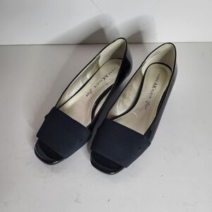 Anne Klein Black Peep Toe Heels